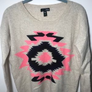 Cashmere sweater pink tribal